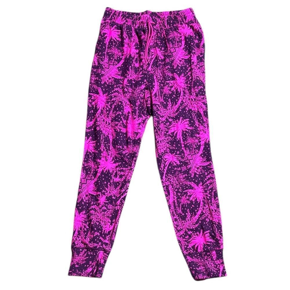 Zumba women’s large vibrant sweatpants palm trees geometric‎ dopamine maximalist